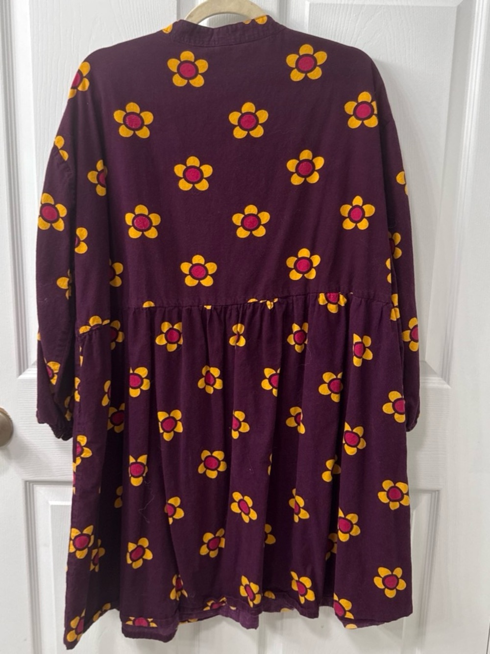 Mata Traders Plum Midi Dress with Yellow & Pink Floral Print - Picture 4 of 5